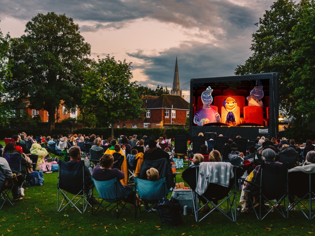 Picture of an outdoor screening at Chichester Film Festival